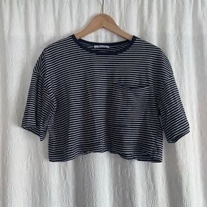 Zara Striped Boxy Crop Top